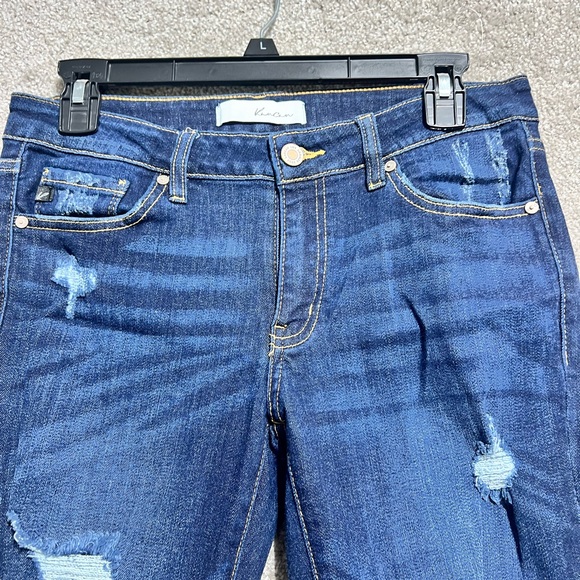Kancan Woman’s Dark Wash Skinny Stretch Distressed Denim Jeans Size 9/29 - Picture 2 of 9